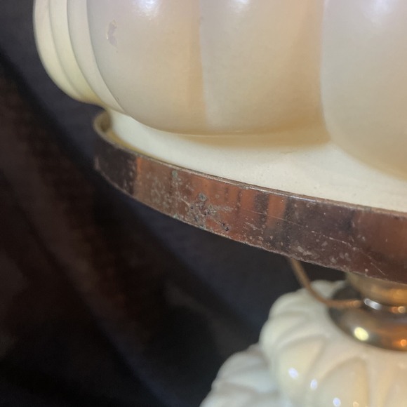 Vtg Gone with the Wind Hurricane Electric 3 Way Lamp Yellow Floral Granny Chic - Picture 9 of 11